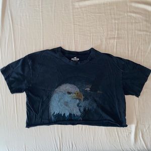 Hollister oversized cropped tee, size: s,color: black